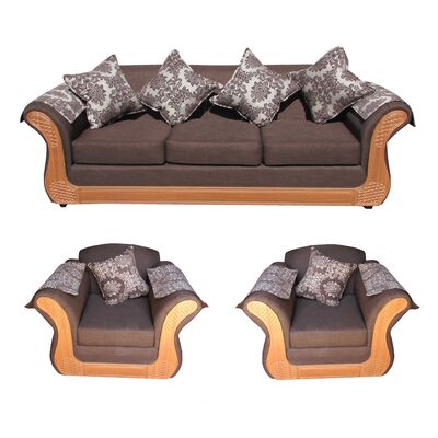 Imagen 1 del producto Juego de Living Almore Irlanda Sofá 3 Cuerpos + Dos Sillones 1 Cuerpo Café