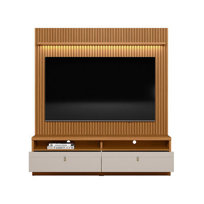 Home TV Di Poretti Design Ouro TV Hasta 75" Caf&eacute; Claro