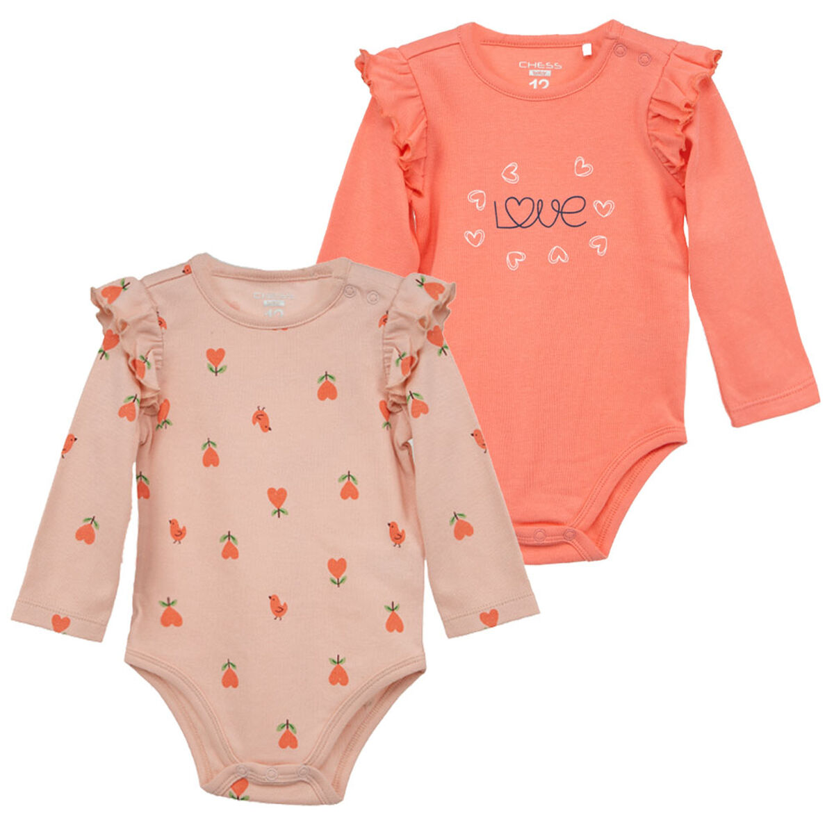 Pack 2 Body Manga Larga Chess Baby