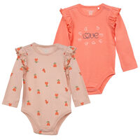 Pack 2 Body Manga Larga Chess Baby coral