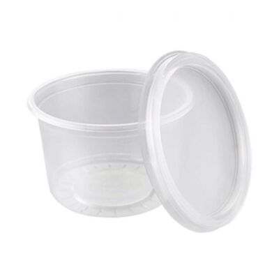 Pote Liso Pet con Tapa Transparente De Gaune 16oz