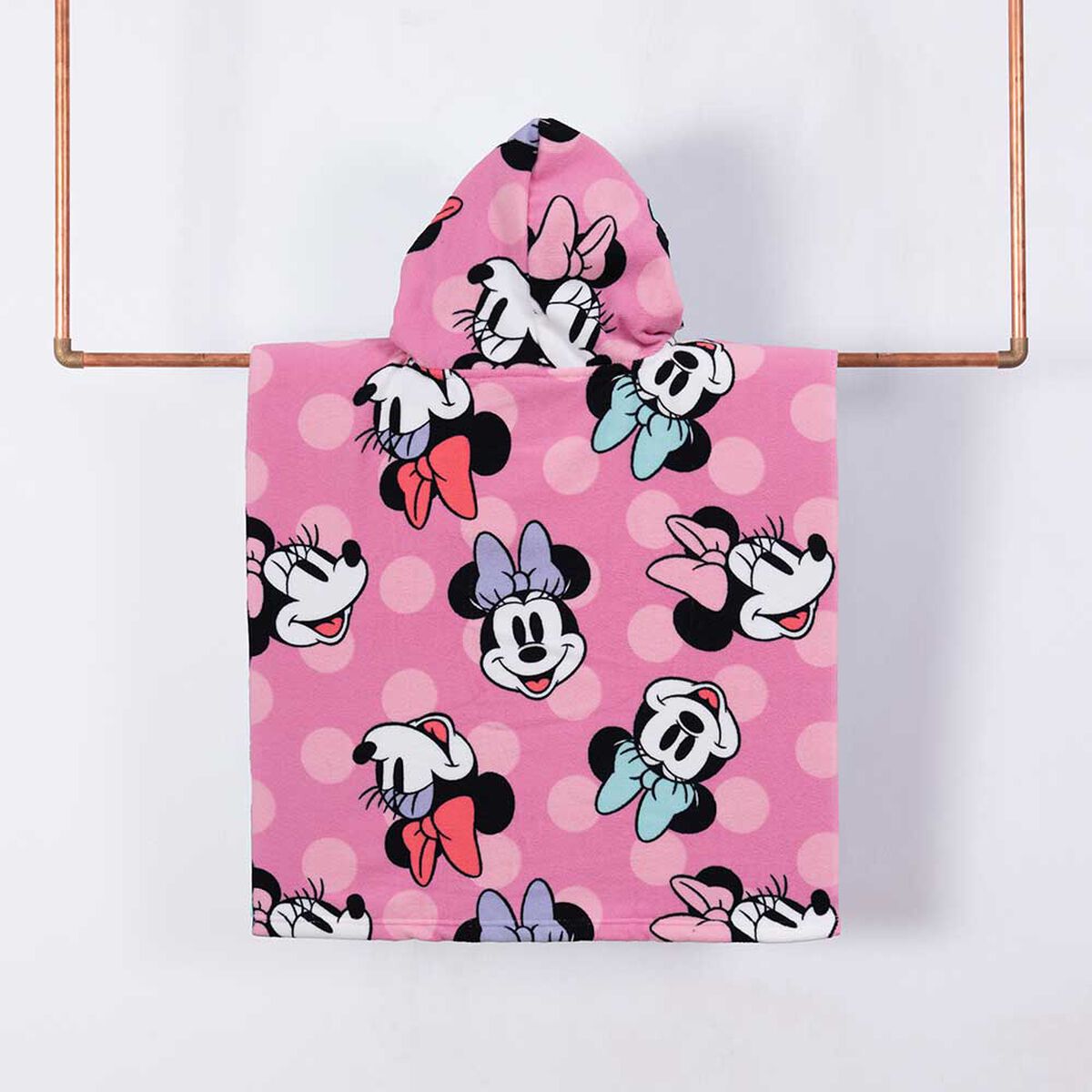 Toalla de Playa con Capucha Infantil Disney Faces Minnie 60 x 120 cm
