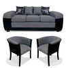 Juego de Living Elegant Detail Houston Sofá 3 Cuerpos + Dos Sitiales Gris