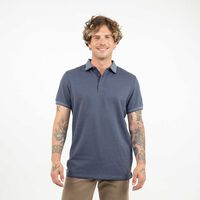 Polera Piqué Manga Corta Hombre Zibel Azul-Piedr
