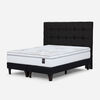 Cama Europea Rosen King Art 4 + Respaldo + Velador Issey Grafito
