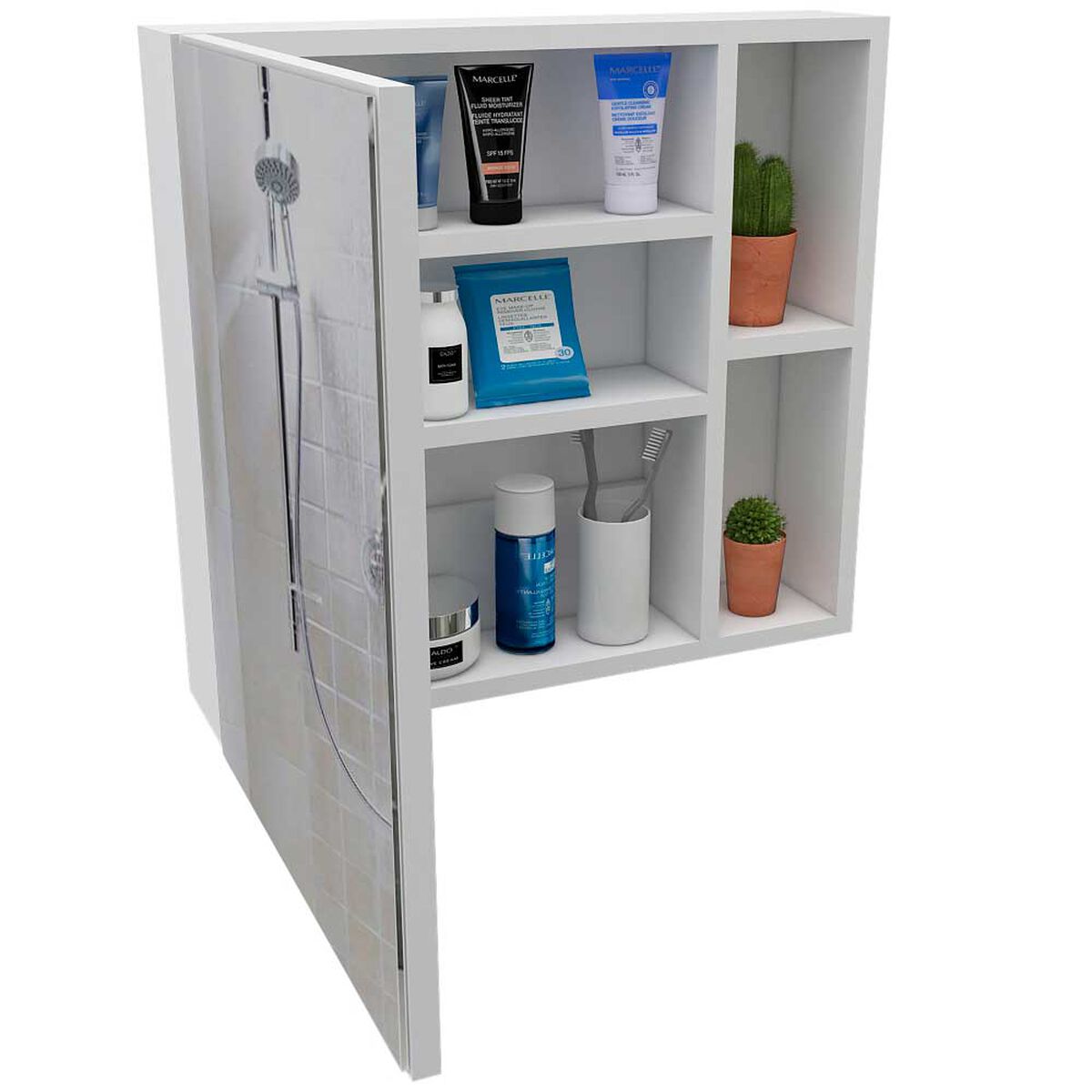 Botiqu&iacute;n con Espejo TuHome Omari 1 Puerta Blanco