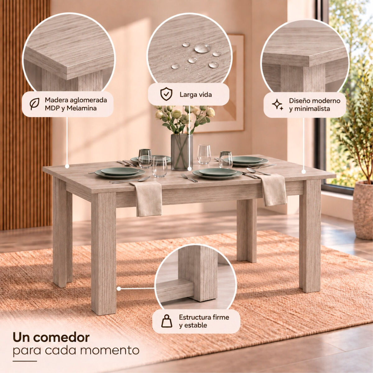 Mesa de Comedor Tuhome Portofino Positano