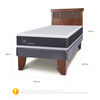 Cama Europea CIC 1,5 Plazas New Ortopedic + Respaldo Dublin Caramelo