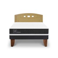 Cama Europea CIC 2 Plazas Ortopedic + Respaldo Gales Mostaza