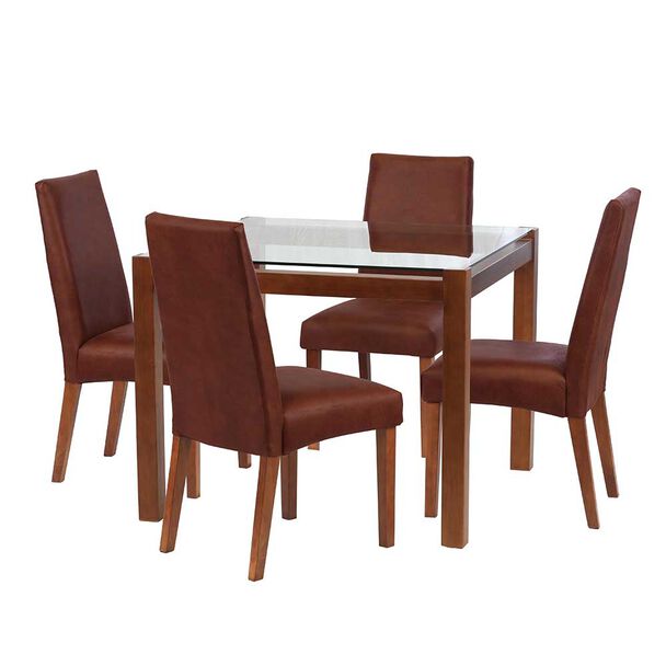 Juego de Comedor Latam Home Barcelona 4 Sillas Café Moro