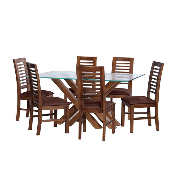 Juego de Comedor Latam Home Merida 6 Sillas Café Moro