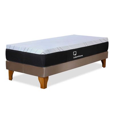 Imagen 1 del producto Cama Europea Latam Home 1,5 Plazas Zen Top Spring Hybrid Velvet Beige