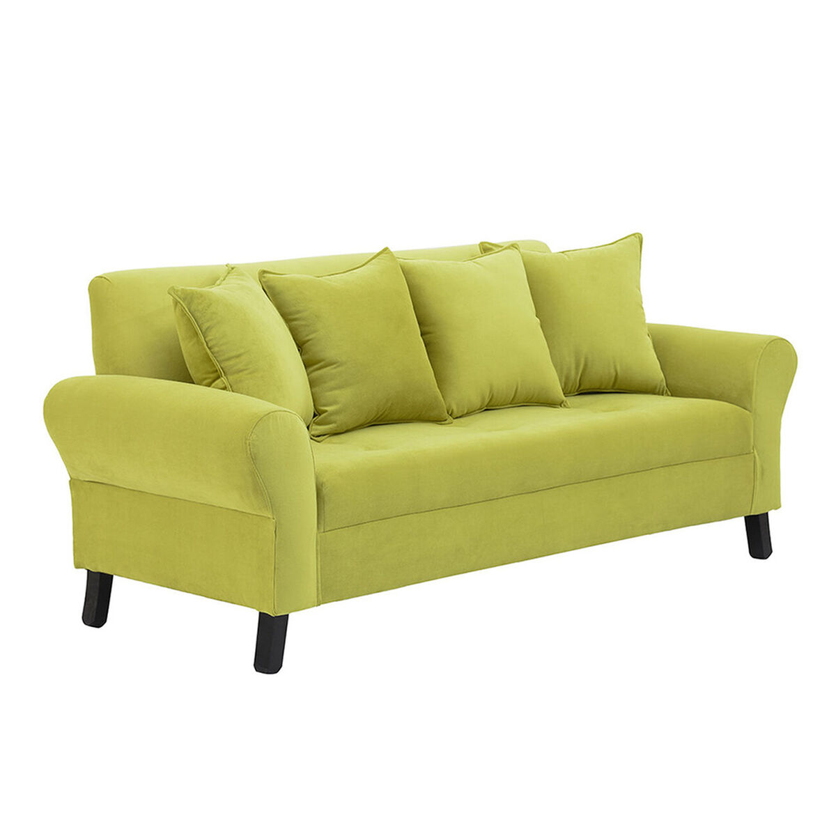 Sof&aacute; Bodevir Lua 3 Cuerpos + 2 Pouf Wood Pistacho