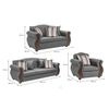 Juego de Living Innovamuebles New Bugambilia Sofá 3 Cuerpos + Sofá 2 Cuerpos + Butaca 1 Cuerpo 1 Cuerpo Gris Claro 