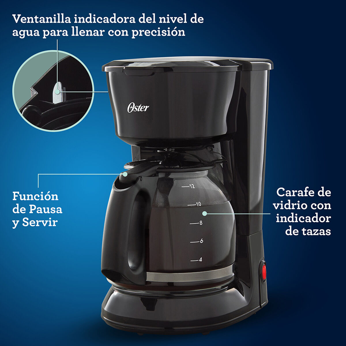 Cafetera Oster BVSTDC12-052 1,5 lts.