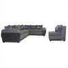 Sofá Seccional Modular Elegant Detail Houston 7 Cuerpos Negro Gris