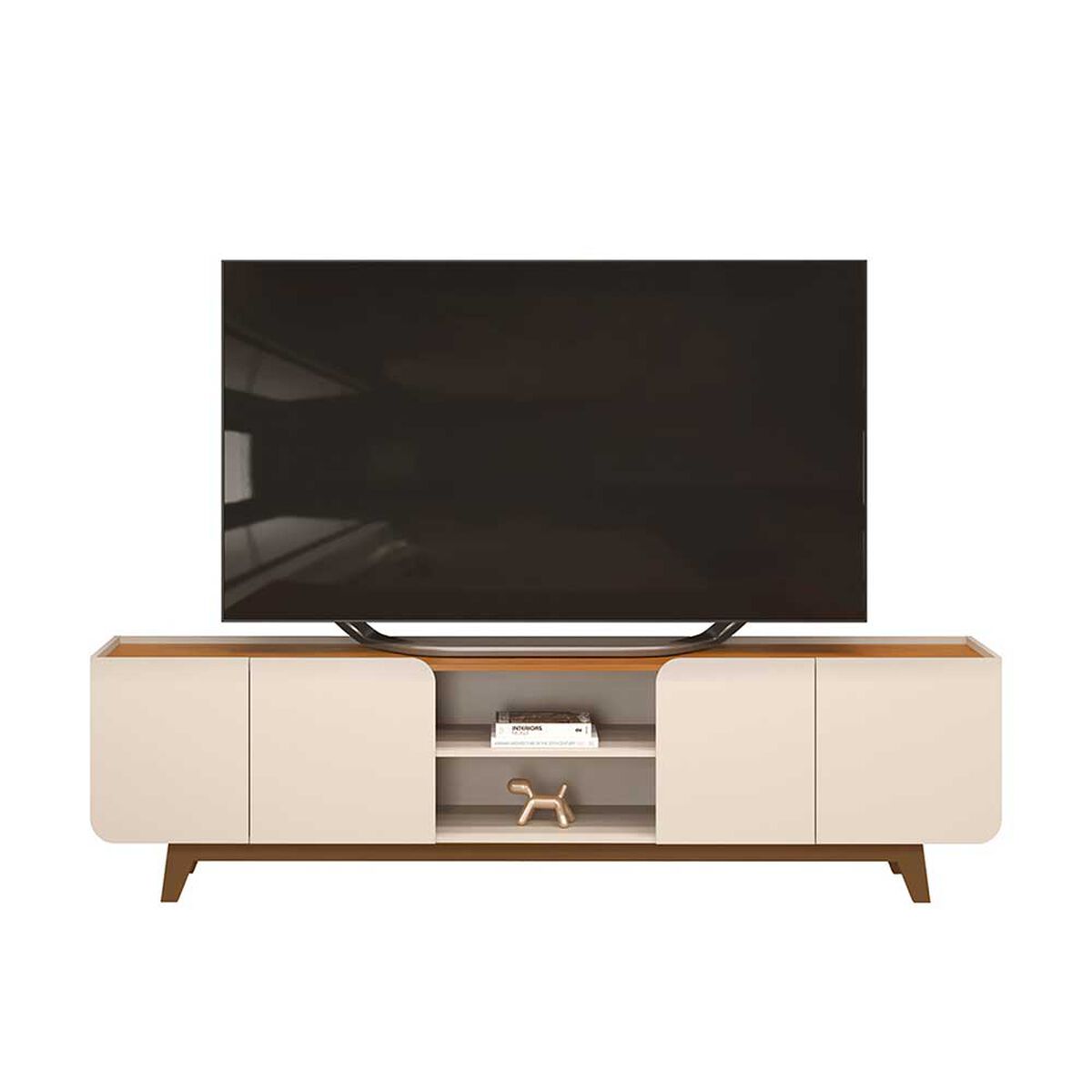 Rack TV Vekkahome Nadine Hasta 75" Beige Café