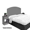 Combo Celta Cama Europea 2 Plazas Cádiz 190 x 150 cm + Respaldo + 2 Veladores Casanova 2 Plazas Gris