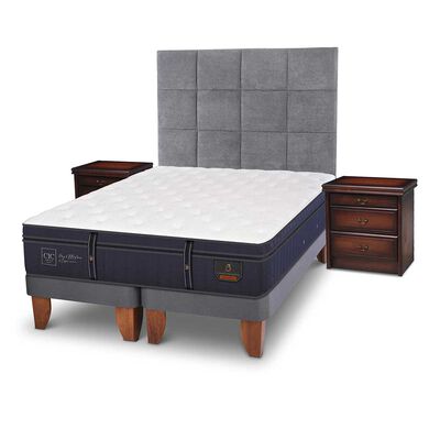 Imagen 2 del producto Cama Europea CIC Base Dividida Súper King Gran Premium + Respaldo + 2 Veladores Tamesis