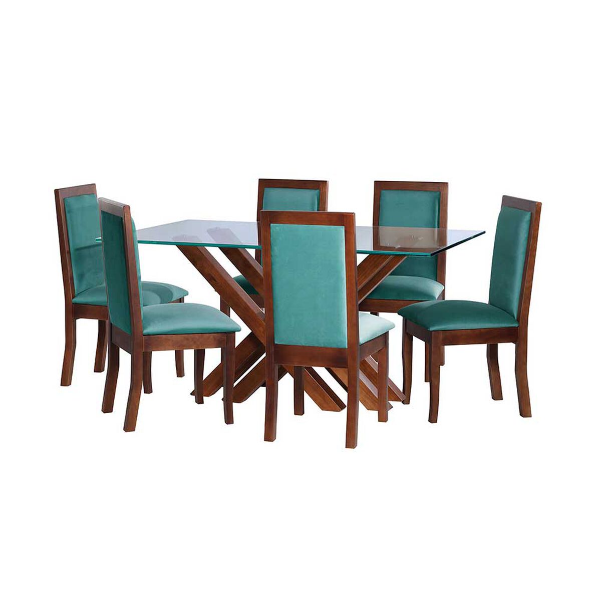 Juego de Comedor Latam Home Merida 6 Sillas Turquesa