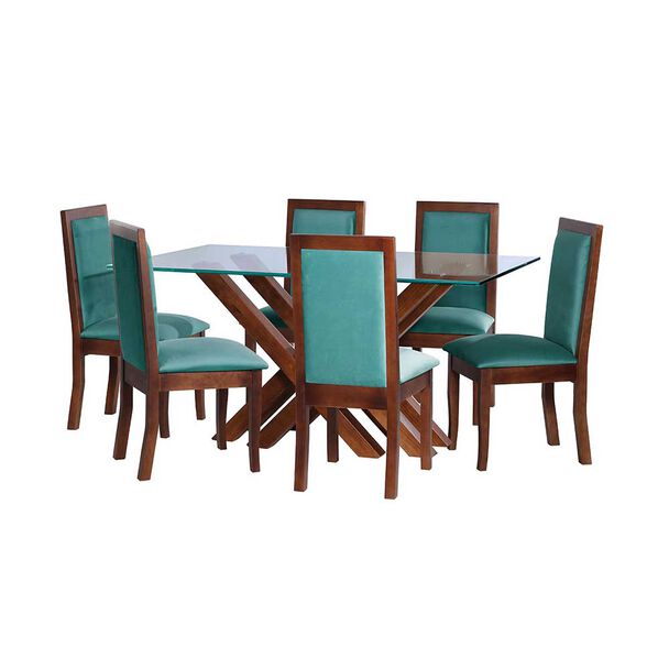Juego de Comedor Latam Home Merida 6 Sillas Turquesa