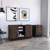 Combo Archivador 3 Cajones + Gabinete 2 Puertas TuHome Home Office Negro Soft-Co&ntilde;ac