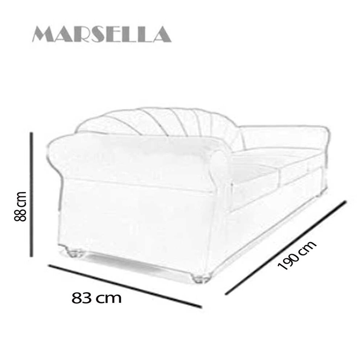 Sof&aacute; Elegant Detail Marsella 3 Cuerpos Tela/PU Azul