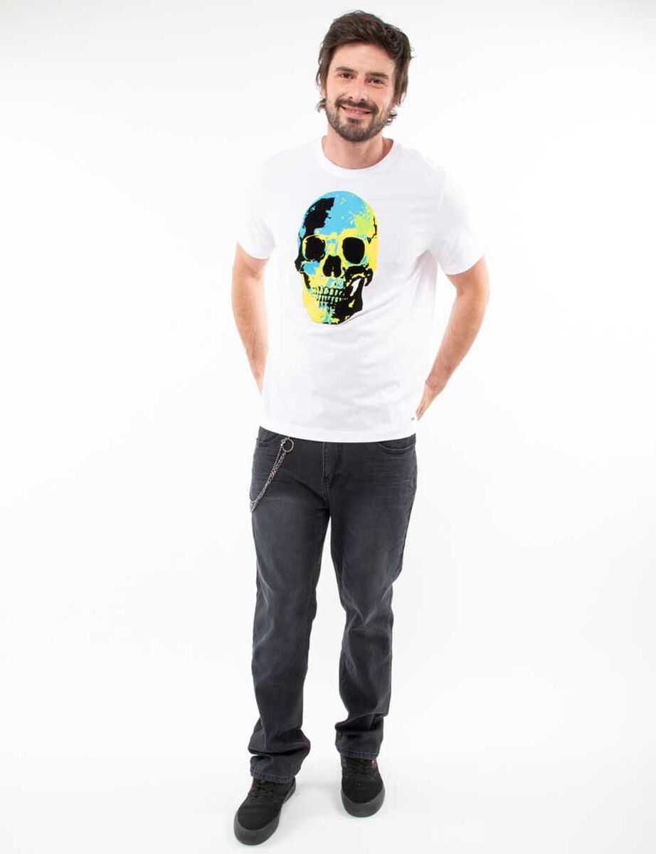 Polera Slim Con Estampado Manga Corta Hombre Zibel