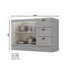 Combo Cocina Mueble A&eacute;reo + Base Home Mobili Americana 120 cm Gris