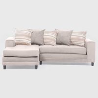 Sofá Seccional Izquierdo Living Factory Milan 3 Cuerpos Beige