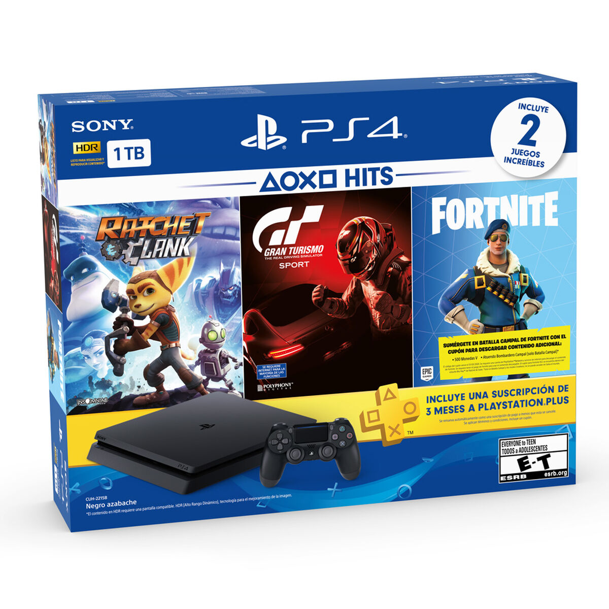 Consola PS4 Family Bundle 1TB + Control + 2 Juegos + 2 Cupones