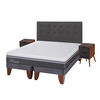 Cama Europea CIC 2 Plazas  Ortopedic Advance + Respaldo + 2 Veladores Eufrates