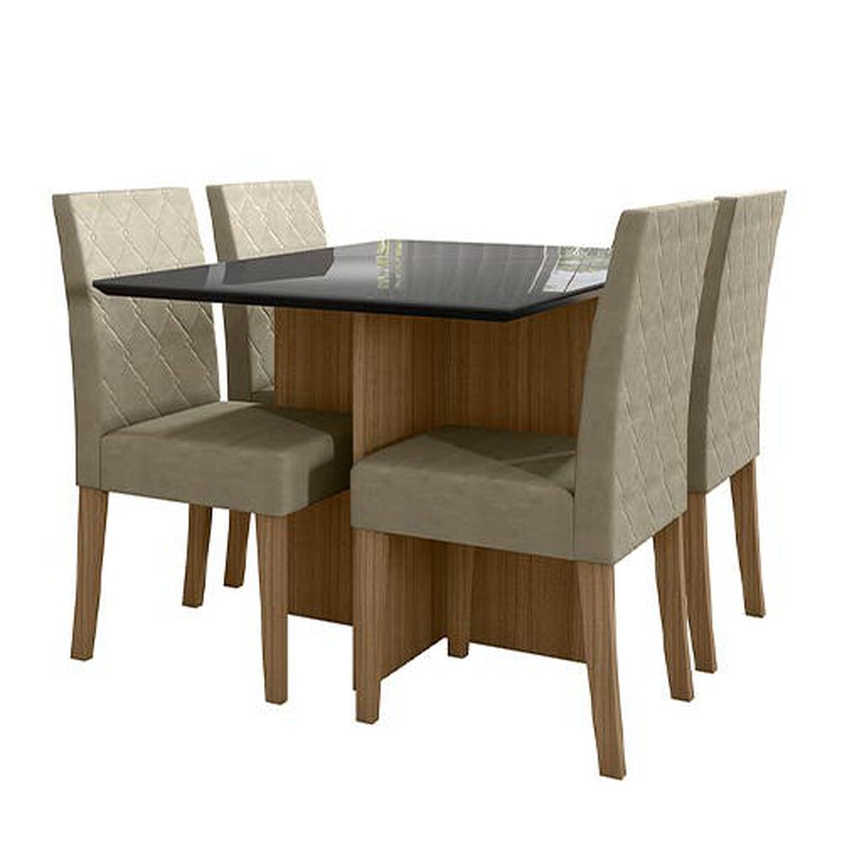 Juego de Comedor Home Mobili Halo 4 Sillas Grafito