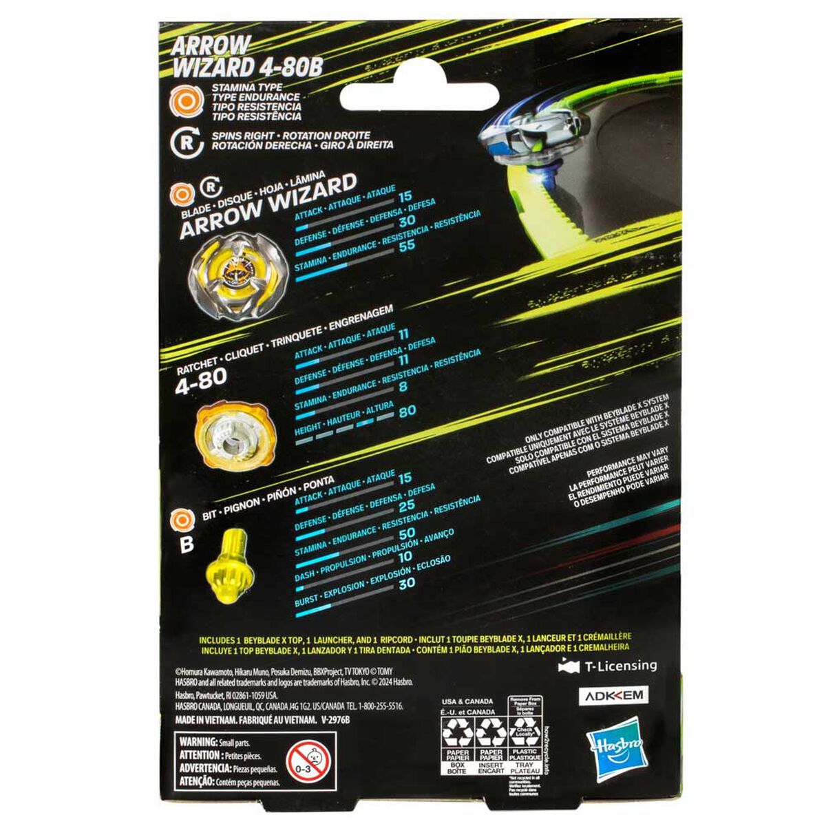 Trompo Beyblade X Kit Inicial Arrow Wizard 4-80B