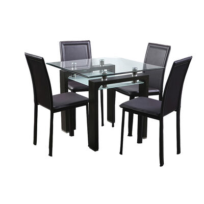 Juego de Comedor Spazzio Prisma Cuadrado 4 Sillas