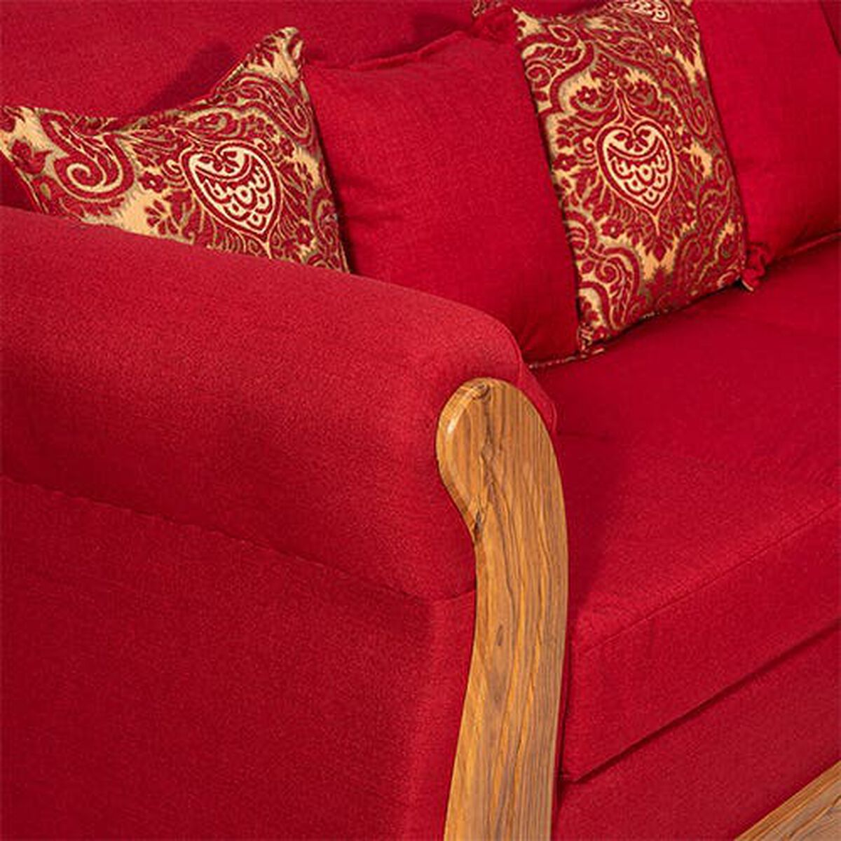 Juego de Living Essenza David Sofá 3 Cuerpos + Dos Sillones 1 Cuerpo Rojo