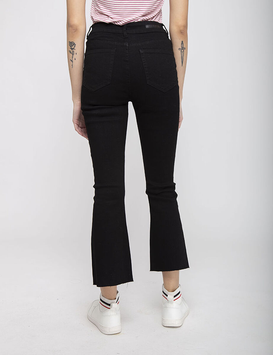Jeans Indigo Cropped Flare Mujer