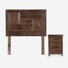 Cama Europea Rosen 1 Plaza Indie + Respaldo + Velador Dolce