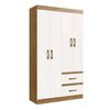 Closet Almore Berlin 4 Puertas 2 Cajones Nogueira y Off White
