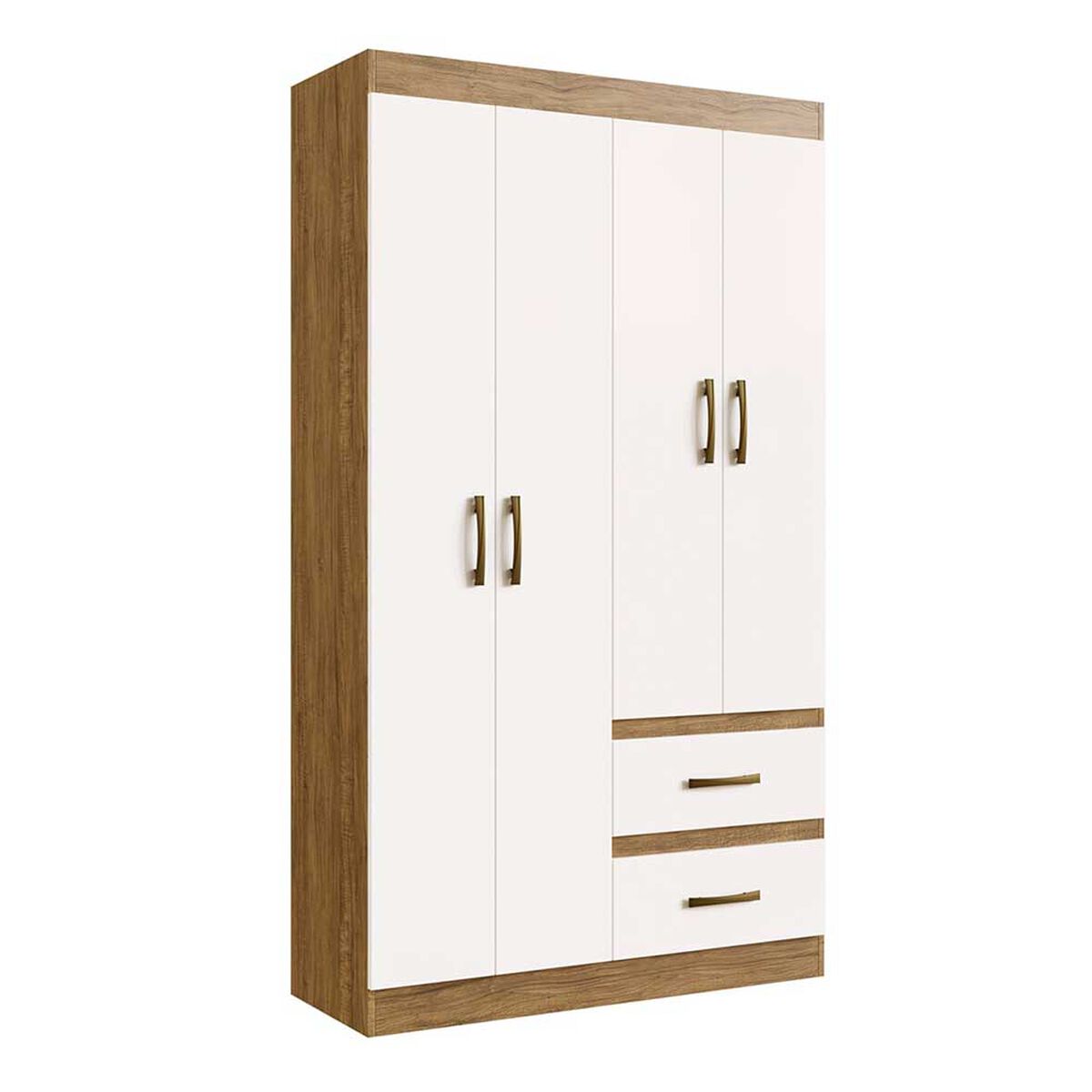 Closet Almore Berlin 4 Puertas 2 Cajones Nogueira y Off White