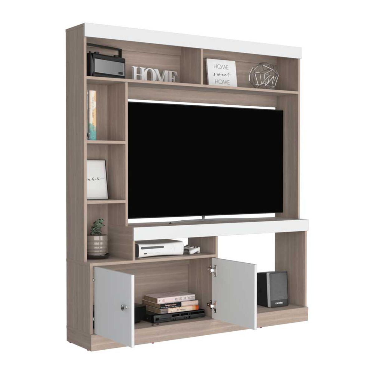 Estante TV TuHome Dante Hasta 65" Taupe Y Fresno