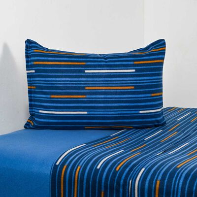 Imagen 1 del producto Sábana de polar American Family 1,5 Plazas Trazos Azul