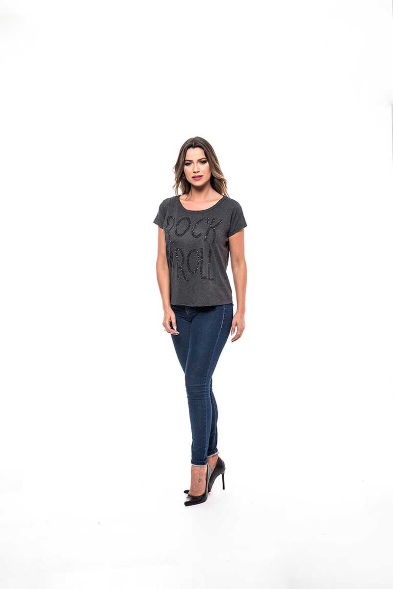 Polera Manga Corta Mujer Rock Caviar