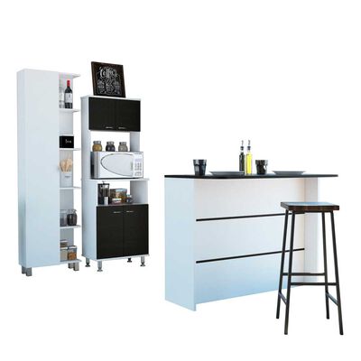 Imagen 2 del producto Combo Mueble Microondas + Barra de Cocina + Optimizador TuHome Kitchen Wenge Blanco