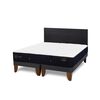 Cama Europea CIC Base Dividida 2 Plazas Premium + Respaldo Villarrica Negro