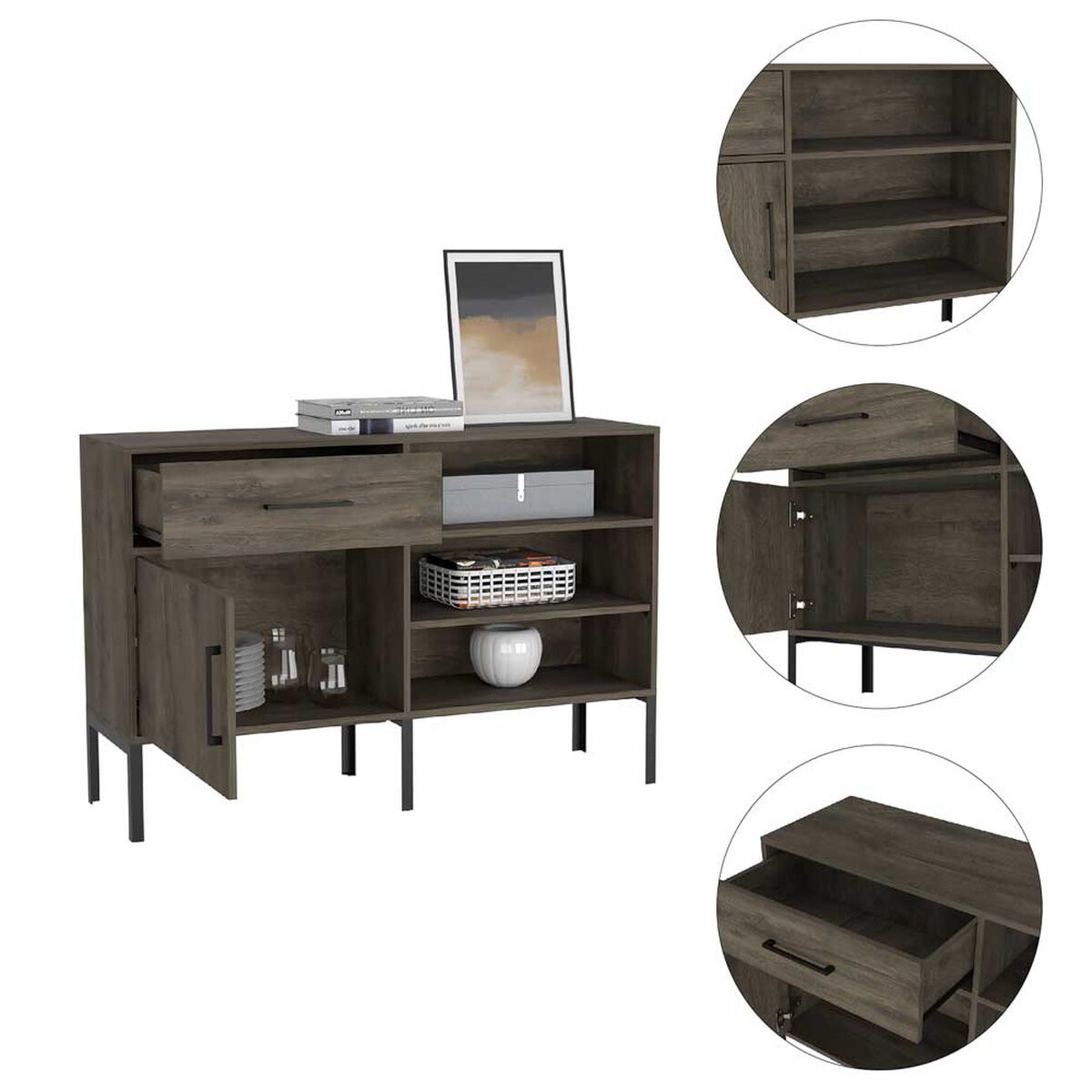 Buffet TuHome Soho 1 Puerta 1 Cajón Bellota