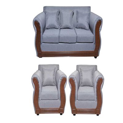 Juego de Living Diseño A&M Home Marco Sofá 3 Cuerpos + 2 Sillones 1 Cuerpo Gris