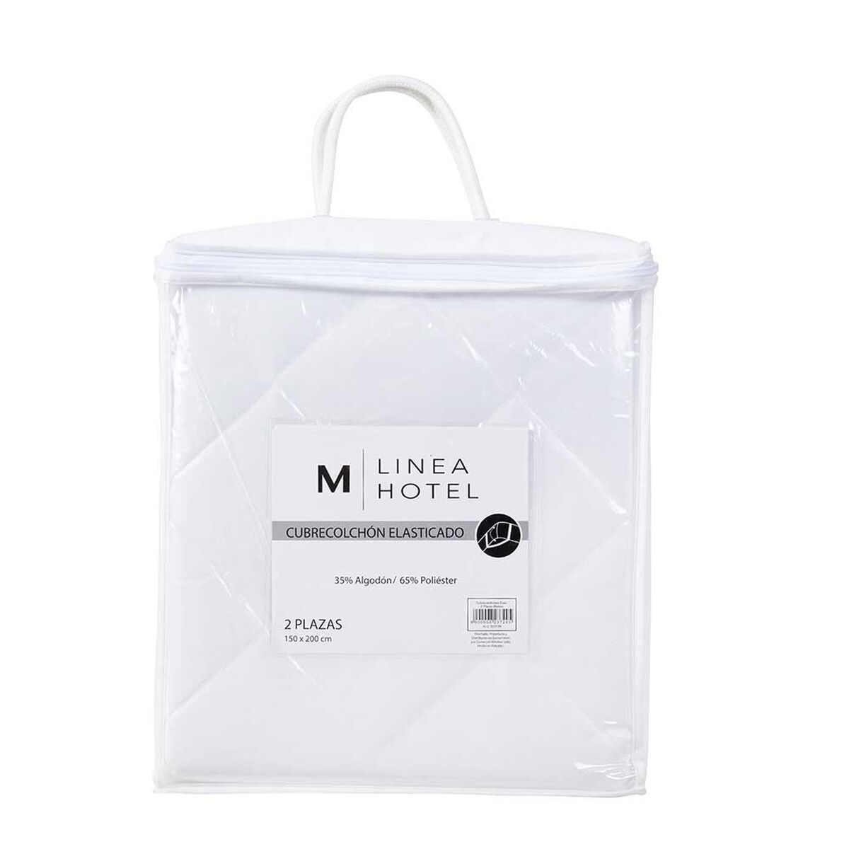 Cubrecolchón Mashini Linea Hotel 2 Plazas Liso Blanco