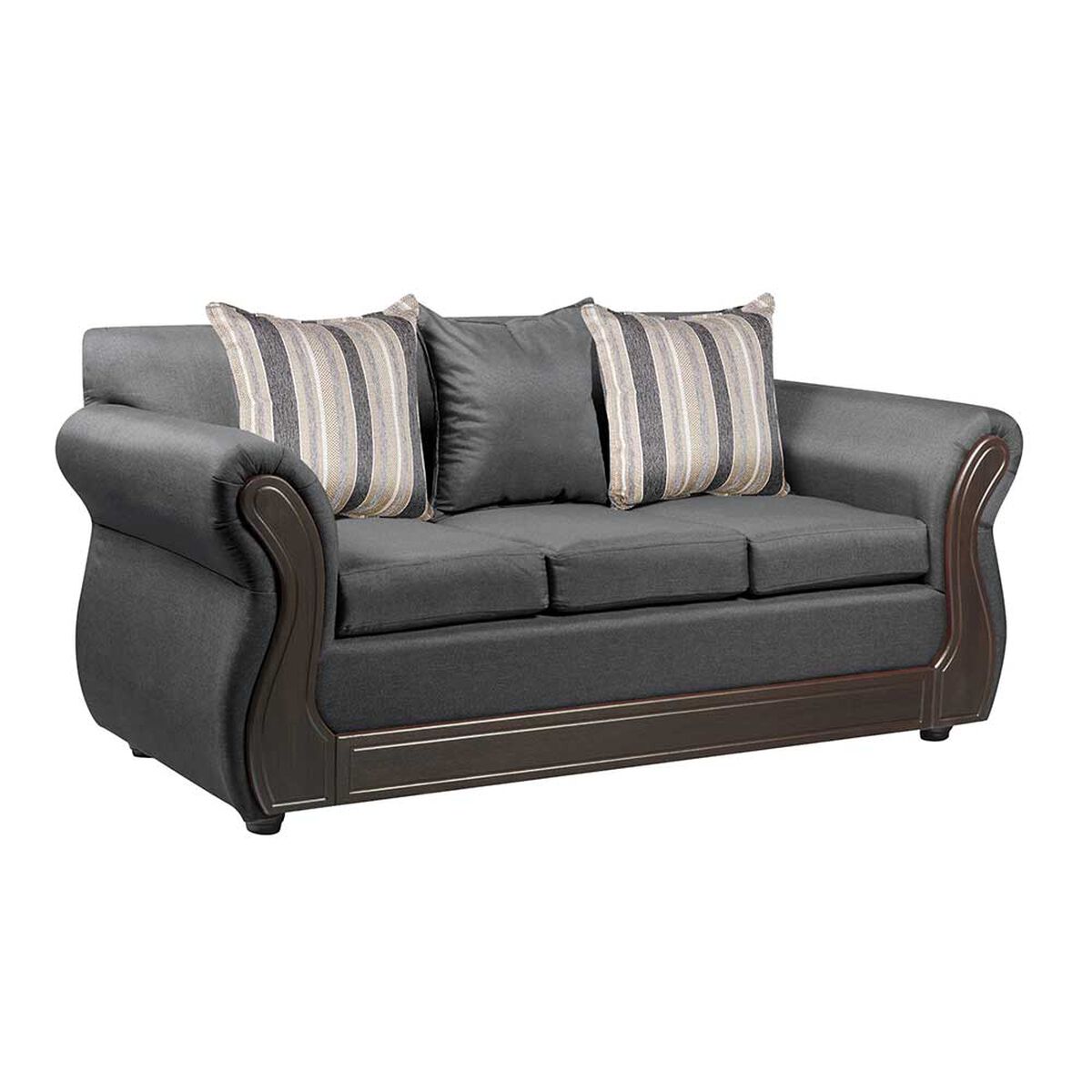 Sof&aacute; Innovamuebles Montecarlo Tela 3 Cuerpos Gris Oscuro