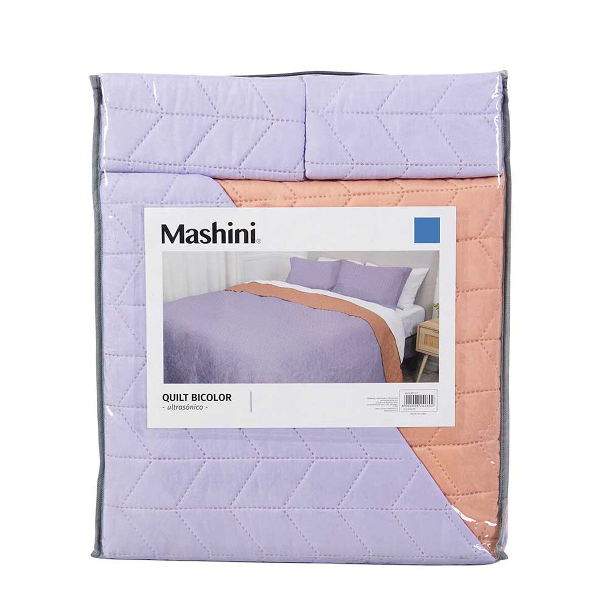 Cubrecama Mashini 2 Plazas Liso Lila Naranjo